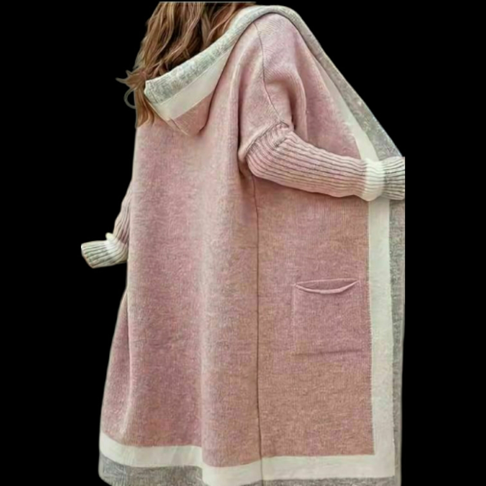 NEW! Beautiful Pink and Gray Open Front Cardigan